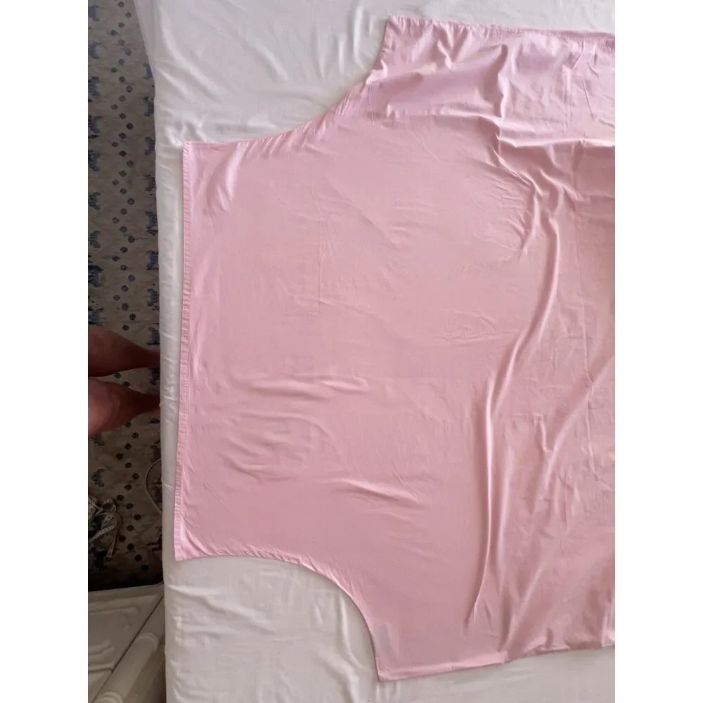 French Duvet + Standard Sham Child Youth Bedding 3-D Applique 100% Cotton Pink